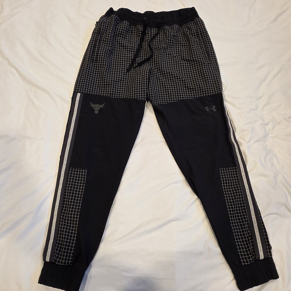 Under Armour Jogger Sweatpants Sz L Loose Project Rock Unstoppable Grid Check